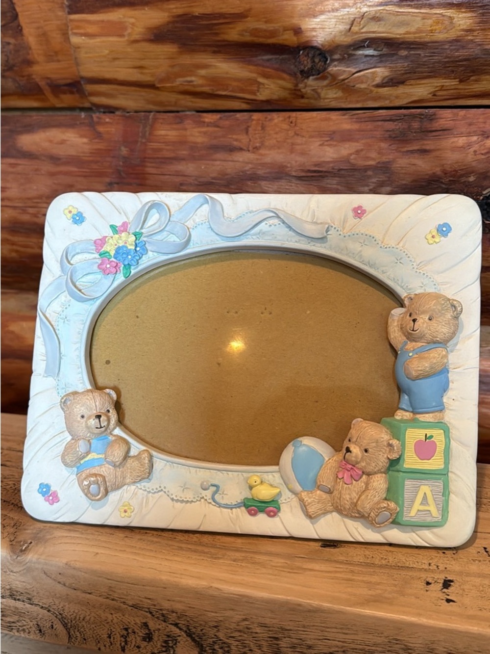 Vintage Teddy Bear Baby Photo Frame